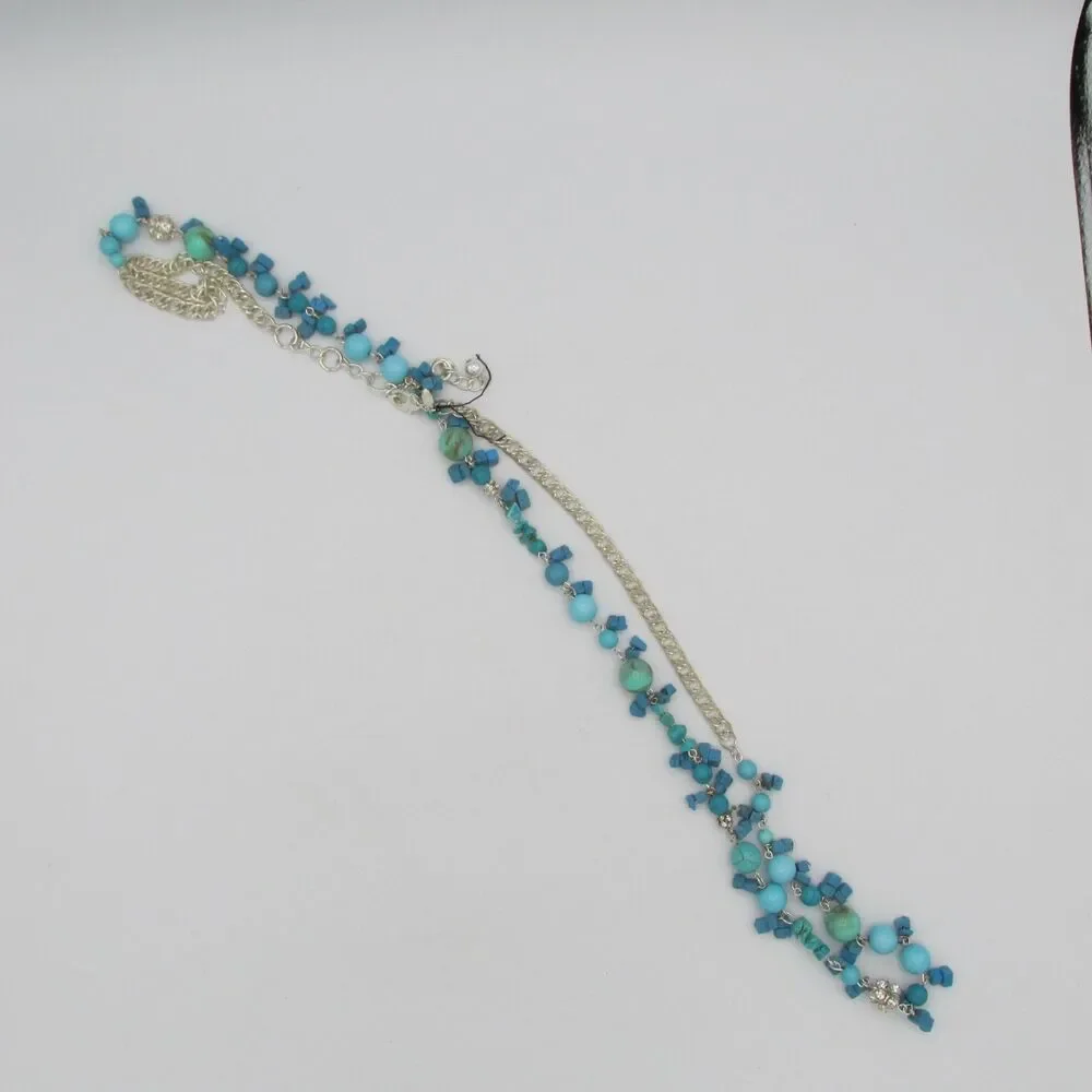 Chico's Palasa Long Turquoise Beaded Statement Necklace 39